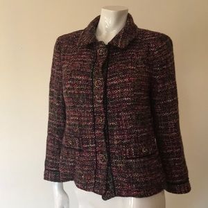 Talbots tweed blazer jacket size 8